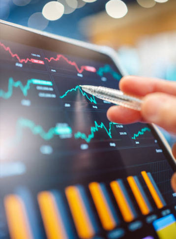 Global stock indices displayed on a market data board